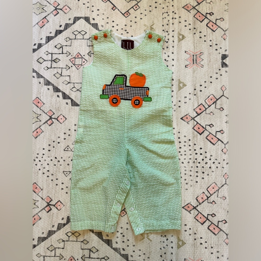 Lil Cactus pumpkin Truck 🎃 Romper 6-12M